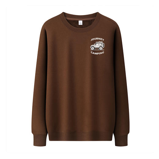 自由基地秋冬男士保暖卫衣圆领套头抓绒衣街头复古越野图案打底衫 NMT-2080 商品图6