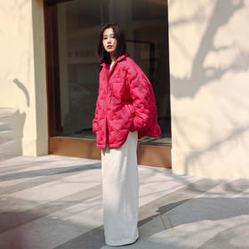 绽放787朵/獨家设计衬衫式大廓形十字压胶工艺轻薄宽松显瘦羽绒服