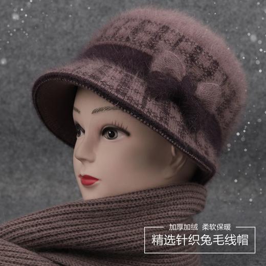 DD-冬季妈妈帽子加厚保暖盆帽中老年奶奶针织棉帽老太太毛线帽 商品图1