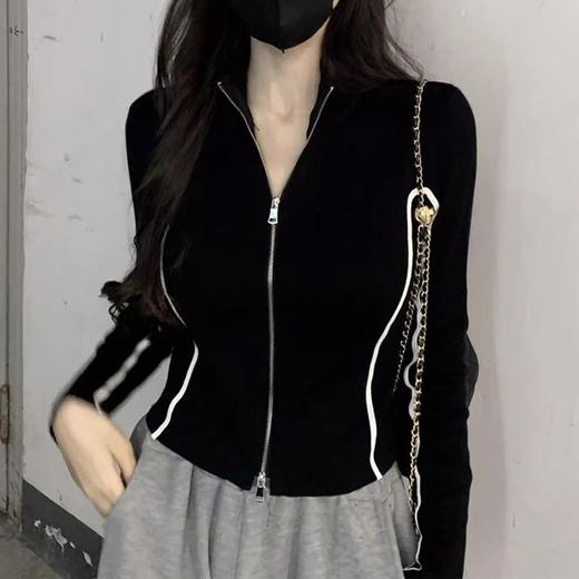 裁缝学苑AX132半高领撞色双拉链毛衣外套纸样女短款开衫上衣样板 商品图5