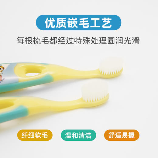 mikibobo 婴幼儿童宝宝细软毛牙刷3-6岁 小刷头乳牙牙刷（2支装）呵护牙齿 商品图4