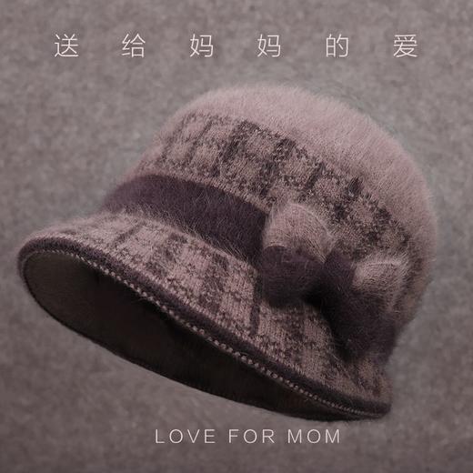 DD-冬季妈妈帽子加厚保暖盆帽中老年奶奶针织棉帽老太太毛线帽 商品图0