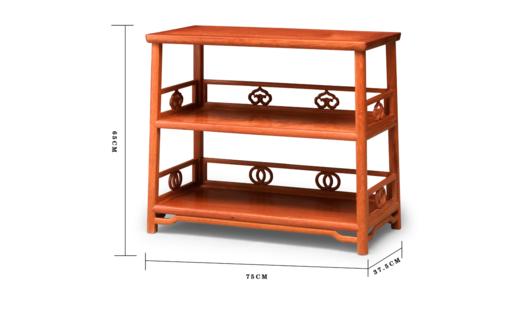 红桥红  家具严选  缅甸花梨（大果紫檀）  【75 如意卡子花 茶水架】 商品图4