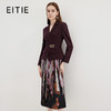 EITIE爱特爱冬季新款高腰修身拼接优雅百褶裙摆假两件连衣裙7207931 商品缩略图0