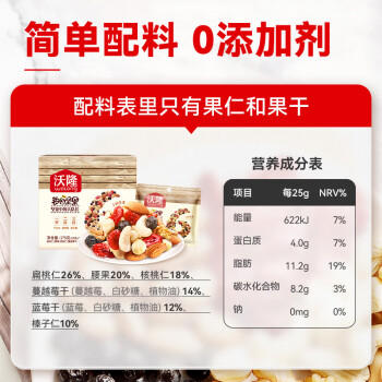 沃隆每日坚果175g/7袋坚果炒货孕妇零食核桃仁腰果混合干果小包装 商品图6