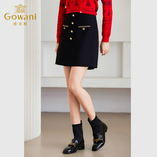 乔万尼小香风半身裙秋冬针织毛呢高级感ET4D801 商品图1