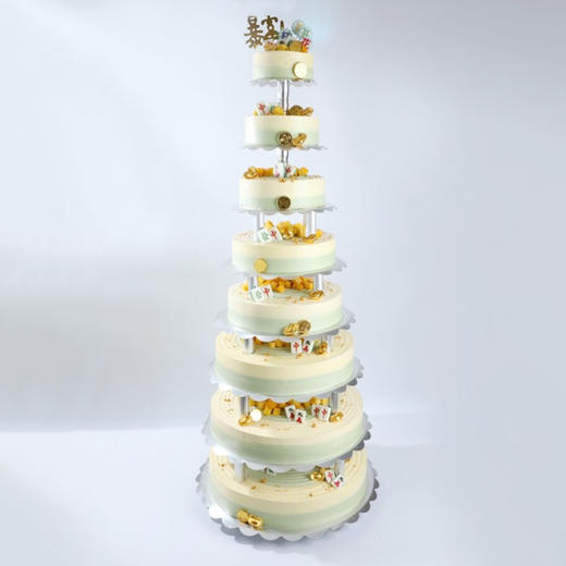 【好运加倍】杠上开花多磅数多层生日蛋糕，各类麻将插牌祝愿，愿你生活暴富，日子过得杠上开花，摸到人生的好牌 商品图3
