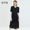 EITIE爱特爱夏季时尚纯色显瘦法式气质优雅百褶收腰连衣裙7077704J 商品缩略图0