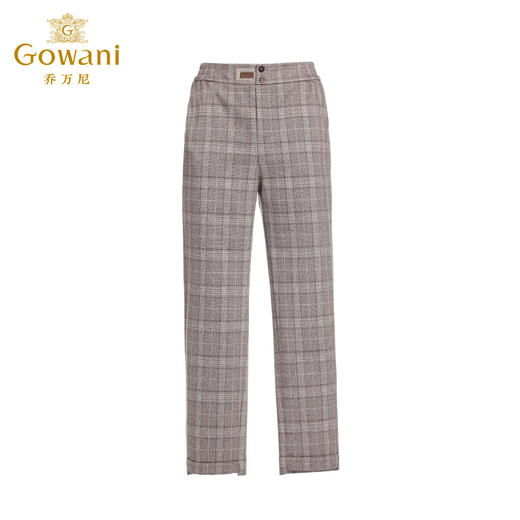 乔万尼裤子女秋冬新款复古英伦格纹烟管裤ET4F807 商品图4