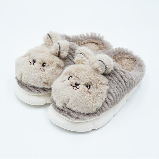 女童加绒棉拖鞋可爱兔子居家毛绒拖鞋秋冬保暖防滑外穿YXPS3165 商品图1