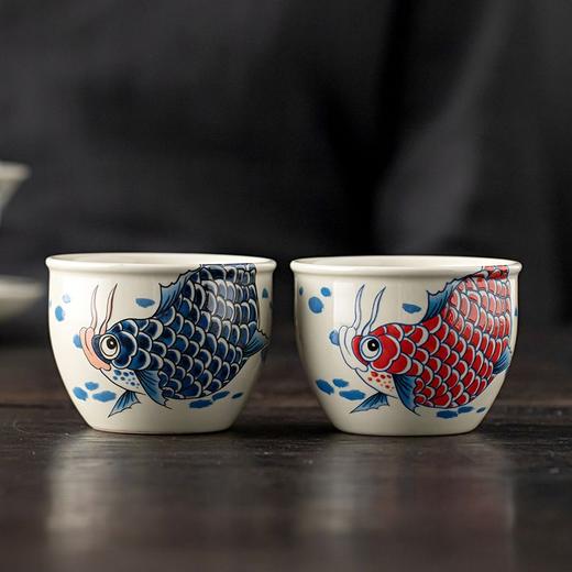 陶瓷金龙鱼主人杯茶杯个人专用品茗杯礼盒装茶杯高档茶盏单杯家用 商品图1