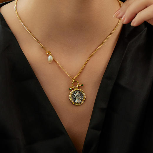 Manreya 玛芮雅“罗马密境”铜镀金珍珠项链法式轻奢 商品图5