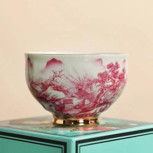成艺陶瓷 千里江山反口手心杯 品茗杯 /山居图聚香杯/玛瑙红山水思缘杯  主人杯 商品图2