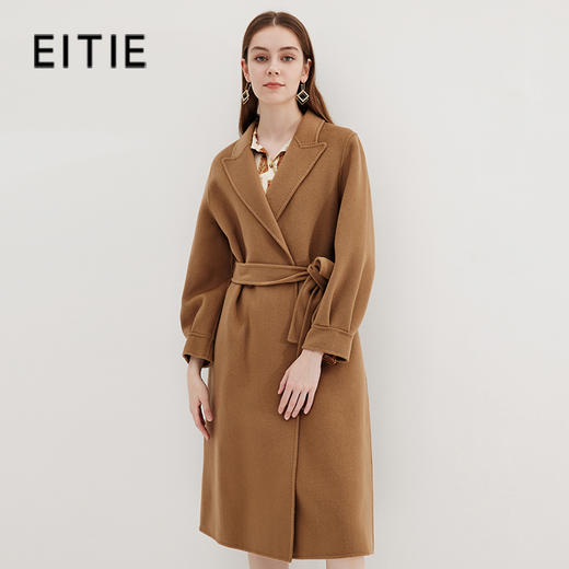 EITIE爱特爱冬季新款气质翻领中长款大衣外套7214931 商品图0
