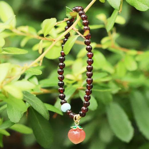 *自营*石榴石水晶玛瑙手串桃子吊坠 ｜ 红石榴黄水晶款式可选。红色石榴石天河石玛瑙水晶手链繁华碧玺。 商品图7