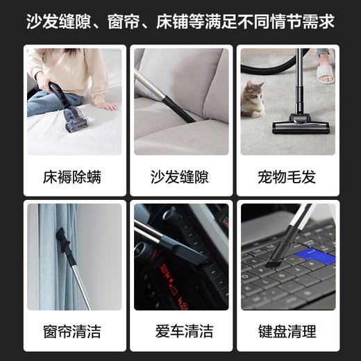 美的（Midea）吸尘器 家用手持大功率C7 卧式吸尘器 无耗材大功率除螨 黑色 商品图4