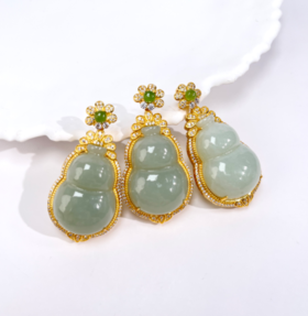 11802-S925和田玉葫芦约30mm吊坠赠链