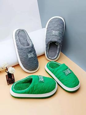 秋冬家居加绒软底舒适棉拖鞋情侣款防滑厚底男款YXPS3163