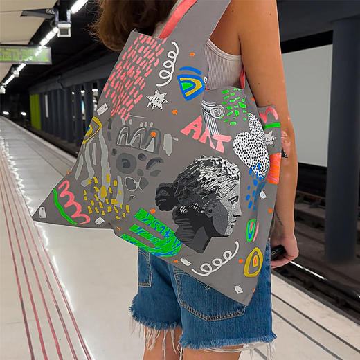 德国LOQI 新品 博物馆系列  反光涂层 时尚艺术环保万用袋 折叠大容量单肩手提购物袋承重40斤防泼水 胡安·米罗  威廉·莫里斯 商品图2