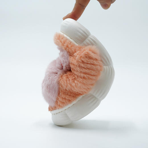 女童加绒棉拖鞋可爱兔子居家毛绒拖鞋秋冬保暖防滑外穿YXPS3165 商品图4