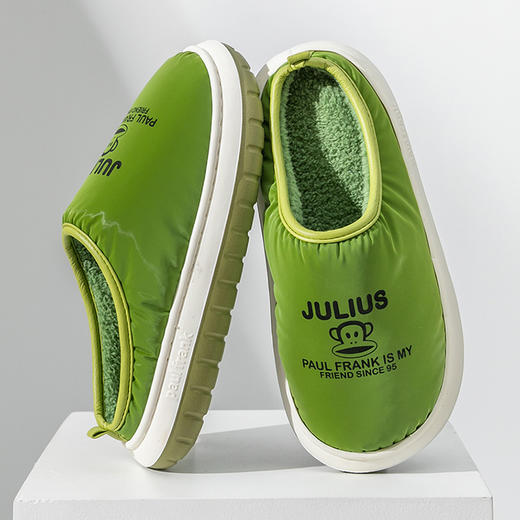 大嘴猴羽绒布棉拖鞋秋冬防水踩屎感eva厚底居家增高男款情侣拖鞋YXPS3161 商品图1