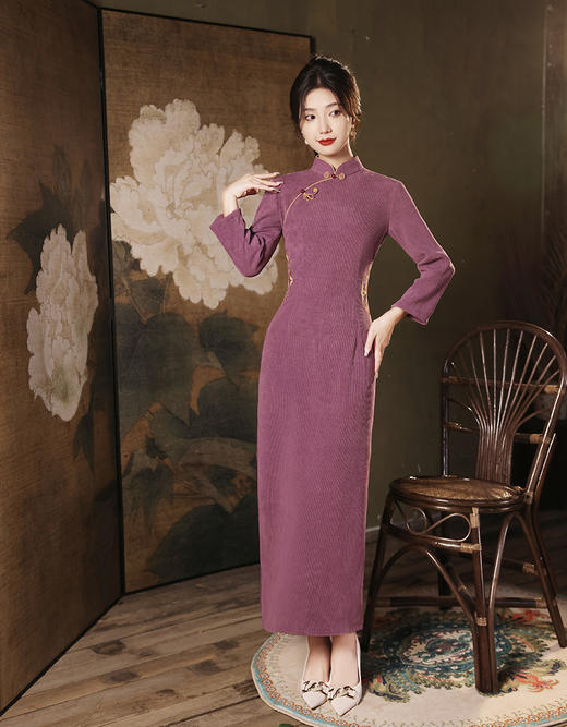 XL23323 2023年秋冬季新款改良旗袍民国风复古风日常修身设计感气质旗袍女 商品图3