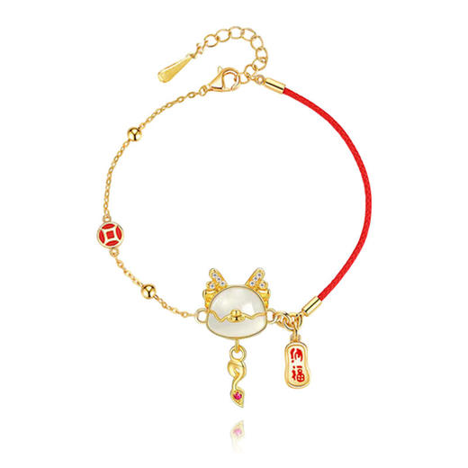 国风新款【萌龙红绳手链】纳福萌龙手链  生肖龙编织红绳手环   送闺蜜女友  平安扣新年礼 商品图4