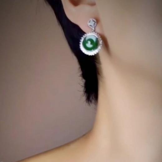 18k翡翠平安扣耳环 商品图8