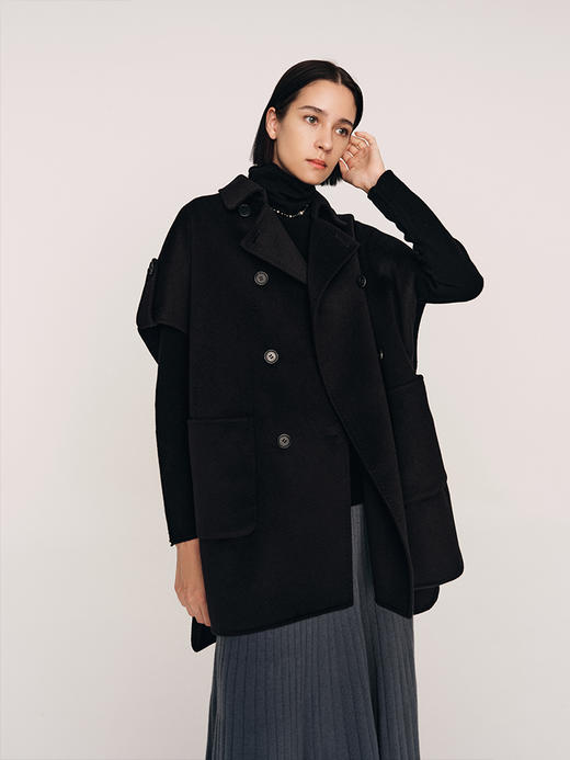 羊绒蝙蝠袖双面呢斗篷FO481823N 商品图0