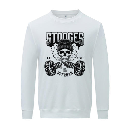 自由基地男女秋冬新款420克抓绒圆领套头卫衣创意越野图案印花款 NMT-2079 商品图6