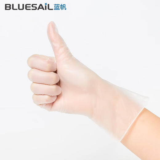 蓝帆一次性PVC家务手套 L-码100/盒 商品图1