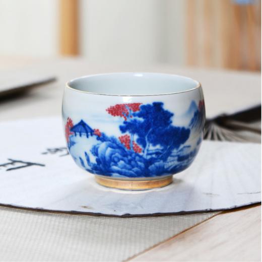 成艺陶瓷 千里江山反口手心杯 品茗杯 /山居图聚香杯/玛瑙红山水思缘杯  主人杯 商品图1