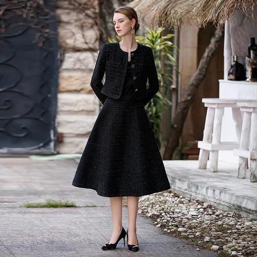 IWY/黑色名媛小香风套装女秋冬新款高端气质毛呢时尚套装女CS1699 商品图1