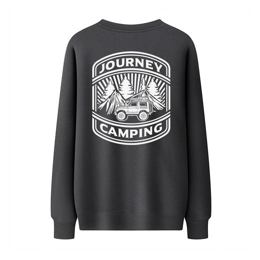 自由基地秋冬男士保暖卫衣圆领套头抓绒衣街头复古越野图案打底衫 NMT-2080 商品图4