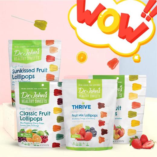 大J小D专属-美国进口Dr.John's约翰博士健康糖果棒棒糖227g/109g 商品图0