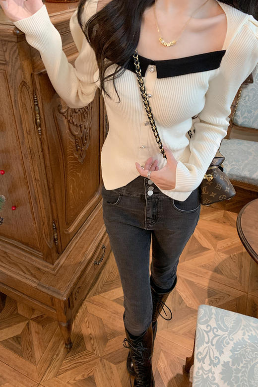 设计感针织衫女冬款韩剧穿搭高级感显瘦别致内搭上衣毛衣潮 商品图5