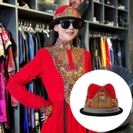 宴平乐绣花礼帽 |现货加急发 | 杨老师同款 商品图0