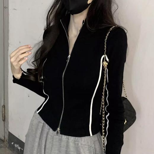 裁缝学苑AX132半高领撞色双拉链毛衣外套纸样女短款开衫上衣样板 商品图4