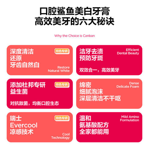 参半oralshark口腔鲨鱼美白牙膏120g 商品图3