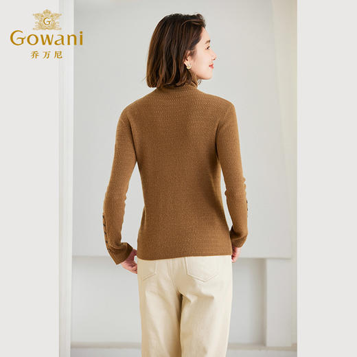 乔万尼100%绵羊毛针织衫高领修身打底羊毛衫ET4M971 商品图4