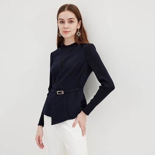 EITIE爱特爱冬冬新款100%，棉羊毛消瘦大气纯色小上衣7213903 商品图2