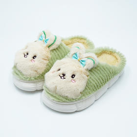 女童加绒棉拖鞋可爱兔子居家毛绒拖鞋秋冬保暖防滑外穿YXPS3165