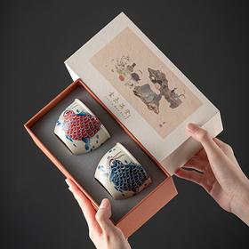 陶瓷金龙鱼主人杯茶杯个人专用品茗杯礼盒装茶杯高档茶盏单杯家用