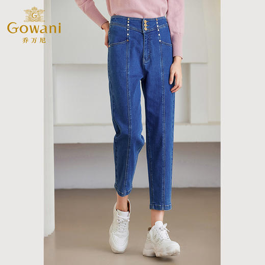 乔万尼秋冬新款牛仔裤休闲百搭显瘦哈伦裤ET4F893 商品图2