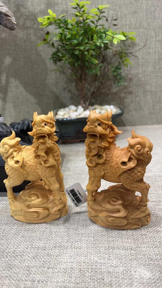 麒麟°黄杨木摆件（对） 商品图1