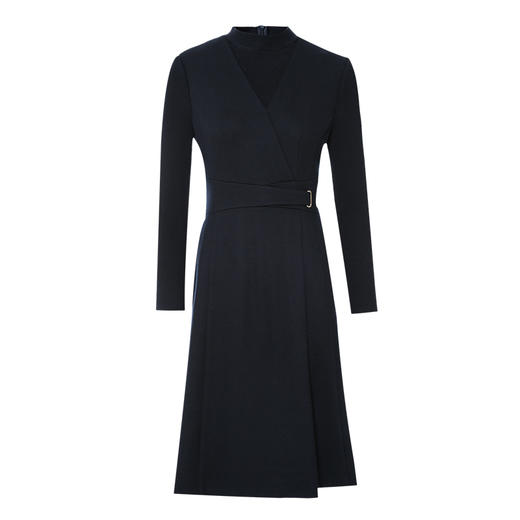 EITIE爱特爱冬季新款大气收腰显瘦通勤黑色连衣裙7207925 商品图5