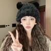 「数款可选」大头围软糯可爱小熊耳朵毛绒帽女秋冬季保暖显脸小宽松甜美护耳帽配饰 商品缩略图3
