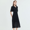 EITIE爱特爱夏季时尚纯色显瘦法式气质优雅百褶收腰连衣裙7077704J 商品缩略图2