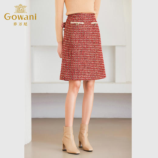 乔万尼小香风半身裙冬新品花呢针织精致复古ET4D840 商品图1