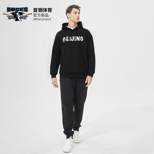 北京首钢篮球俱乐部官方商品 |  首钢体育百搭球迷必备黑连帽卫衣 商品图3